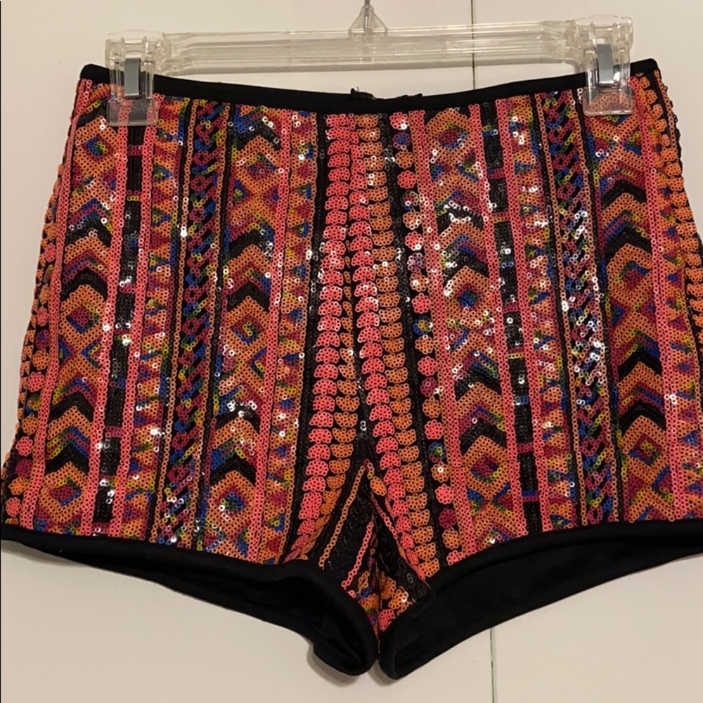 Sequin high waisted shorts